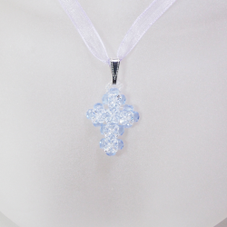 Pendant 40cm - Urielle-Violet Organza - Pendant 40cm - Laiton argenté